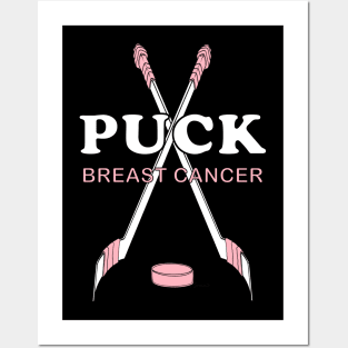 Cancer Awareness Hockey PUCK BREAST CANCER! Posters and Art